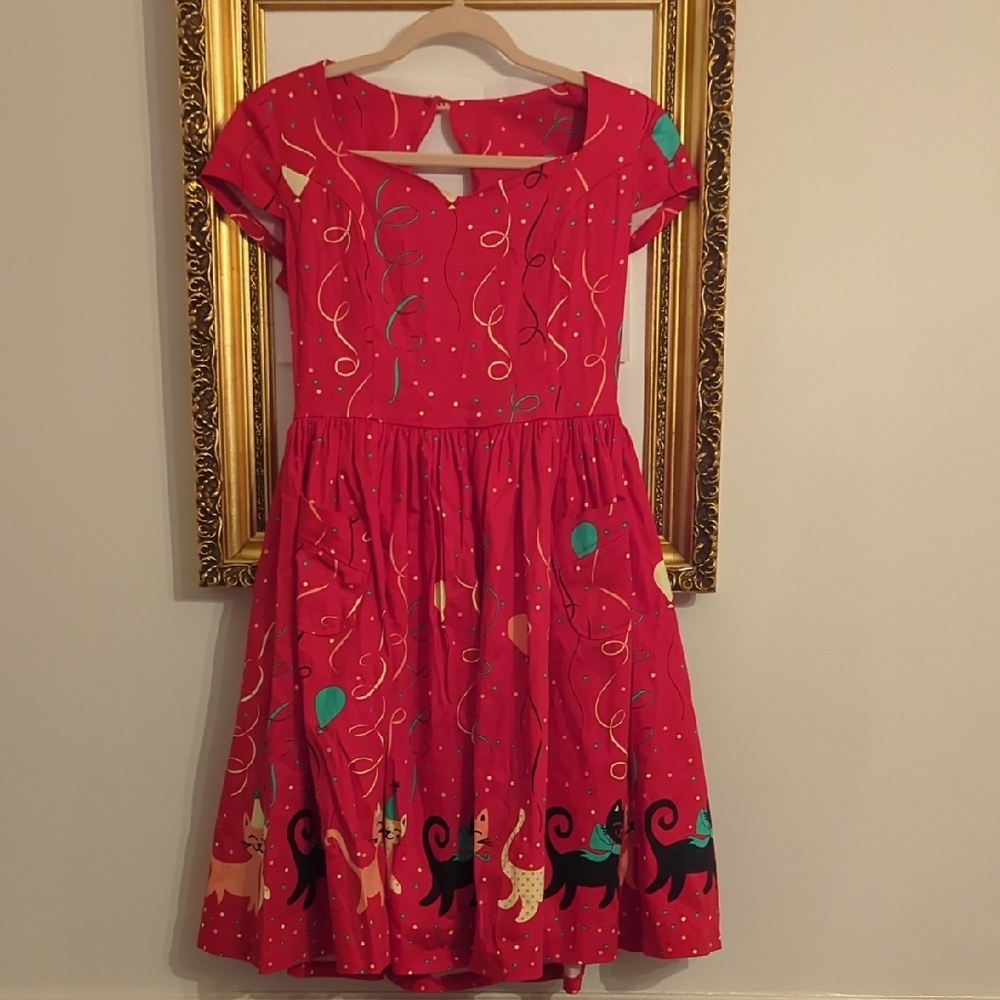 banned Apparel Fit And Flare Party Cat Dress